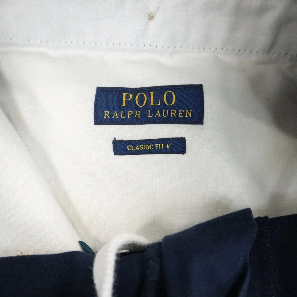 Polo Ralph‎ Lauren Hula Girl Embroidered Shorts Mens L Navy Blue Y2K Classic Fit